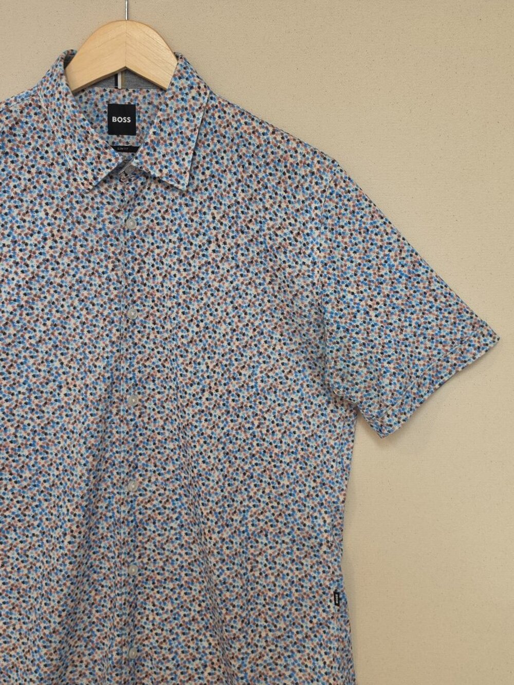 Hugo Boss Short Sleeve Floral Print Slim Fit Button Down M